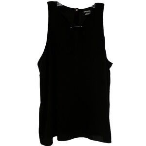 City Chic Sleeveless Top Black Metal Bar Detail Large US 20 X1